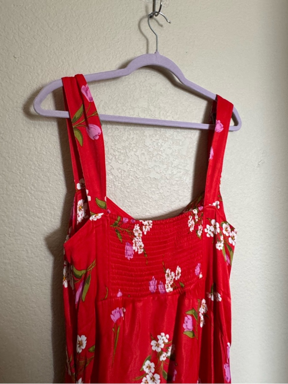 Anthropologie Maeve The Jocelyn Sleeveless Slip Midi Dress Sz XL Red Floral - Picture 7 of 11